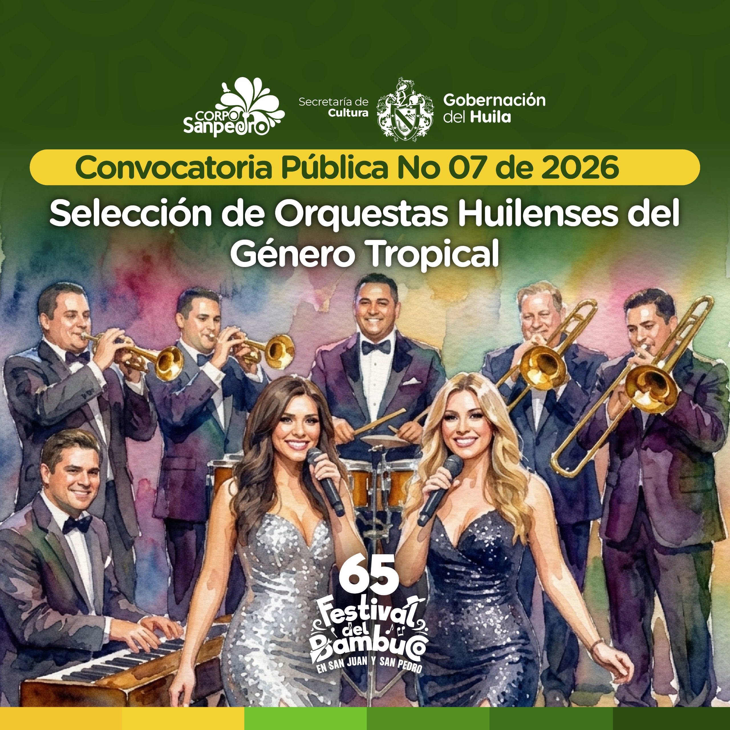 CONVOCATORIA PARA SELECCIÓN DE ORQUESTAS HUILENSES DEL GÉNERO TROPICAL