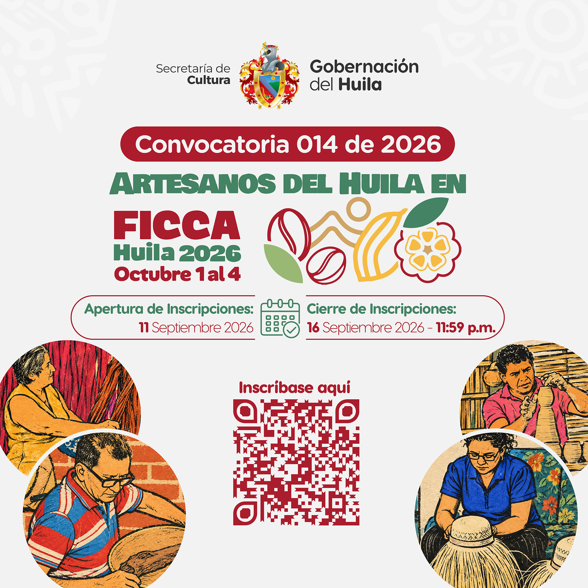 Convocatoria 014 para Artesanos del Huila – FICCA 2026